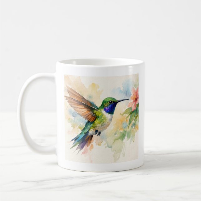 Aquarell Kolibri Kaffeetasse (Links)