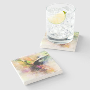 Aquarell Kolibri  Steinuntersetzer