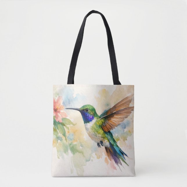 Aquarell Kolibri Tasche (Vorderseite)