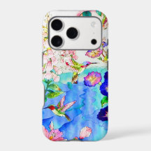 Aquarell Kolibri und Blumen iPhone 17 Hülle
