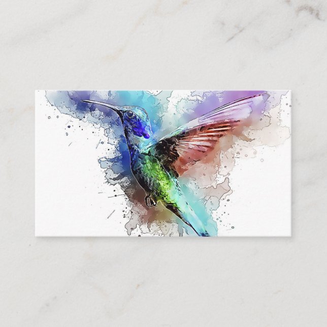 Aquarell-Kolibri Visitenkarte (Vorderseite)