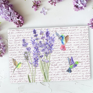 Aquarell Kolibri Vogel Decoupage Lavendel Seidenpapier