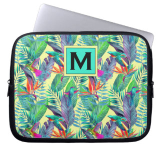 Aquarell-Kolibris | addieren Ihre Initiale Laptopschutzhülle
