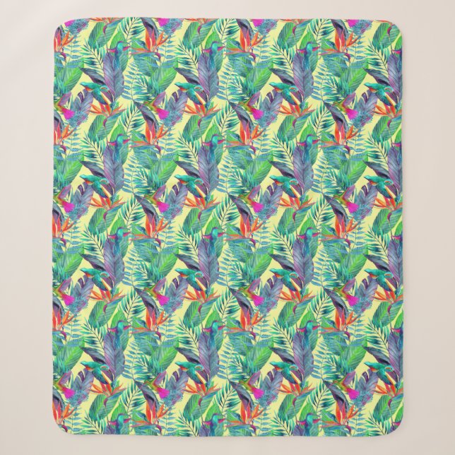 Aquarell-Kolibris im Dschungel Sherpadecke (Vorderseite)