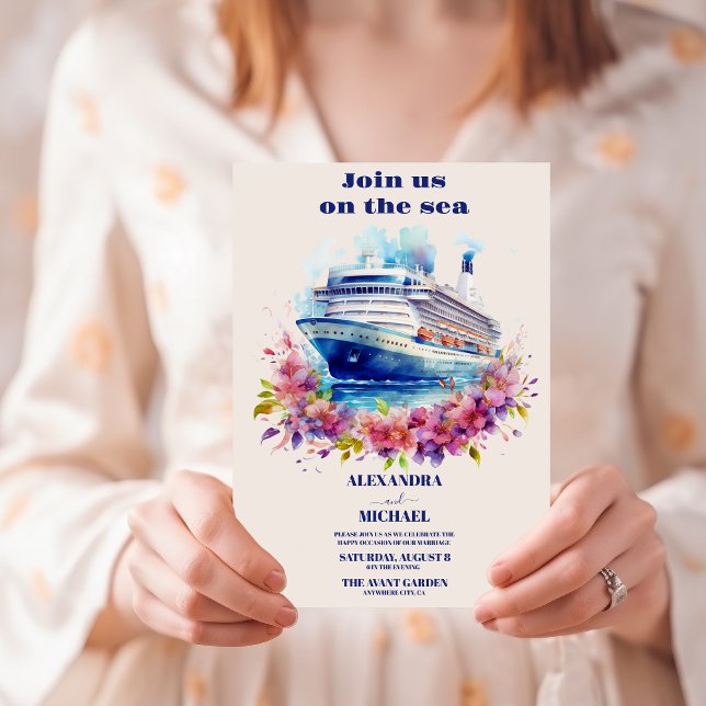 Aquarell Kommen Sie mit uns auf der Hochzeit in Ur Einladung (Von Creator hochgeladen)