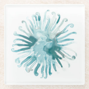 Aquarell-Koralle - Blau 2 Glasuntersetzer