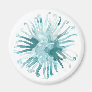 Aquarell-Koralle - Blau 2 Magnet