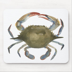 Aquarell-Krabbe - Grau Mousepad