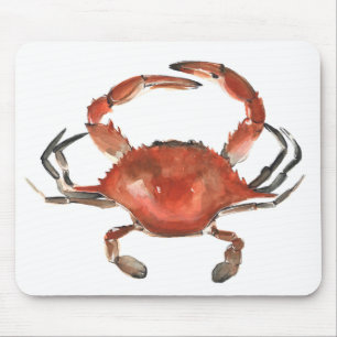 Aquarell-Krabbe - Rot Mousepad