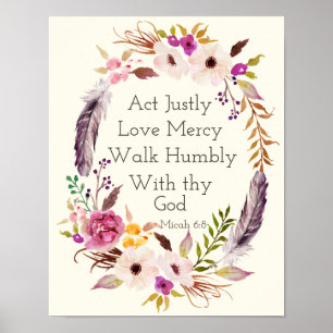 Aquarell-Kranzbibel-Verswand-Kunstplakat Poster