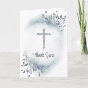 Aquarell Kreuz und Laub Dankeskarten Karte