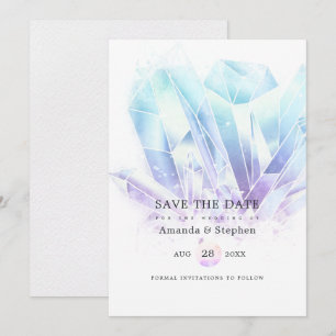 Aquarell-Kristalle Hochzeit Termin vormerken Save The Date