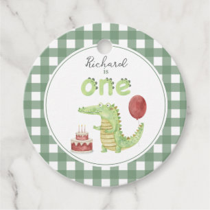Aquarell Krokodil 1. Geburtstag Geschenkanhänger