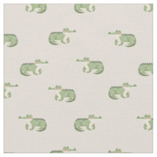 Aquarell-Krokodile auf Beige Stoff