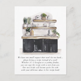 Aquarell Küche Geschirr Brautparty Rezept Postkarte