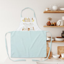 Aquarell Küche Kochen Geschirr Pastel Blau