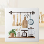 Aquarell Küchenutensilien Fliese<br><div class="desc">Erhöhen Sie Ihre Wohngestaltung mit unserer Watercolor Kitchen Utensils Keramik Fliesen. Eine Touch der Kunst der Küchenware-Illustration im skandinavischen Stil für Ihren Raum!</div>