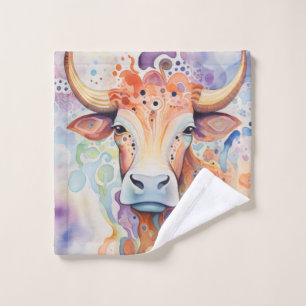 Aquarell-Kuh Luftig Weich Badhandtuch Set