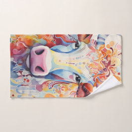 Aquarell-Kuh Sanft Blubbernd Badhandtuch Set