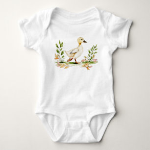 Aquarell-Küken mit vierblättrigem Kleeblatt Baby Strampler