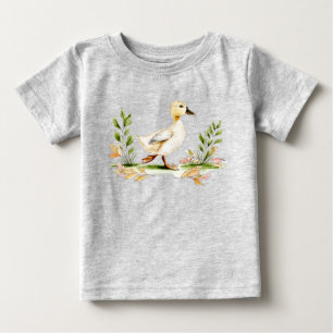 Aquarell-Küken mit vierblättrigem Kleeblatt Baby T-shirt