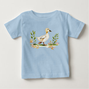 Aquarell-Küken mit vierblättrigem Kleeblatt Baby T-shirt