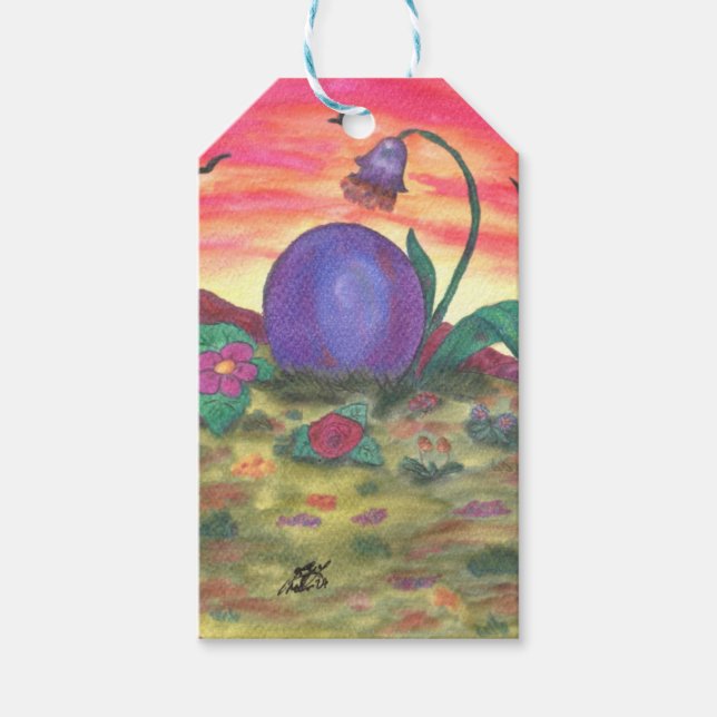 Aquarell Kunst Illustration Ostereier Geschenkanhänger (Vorderseite)