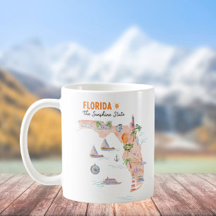 Aquarell-Kunstkarte des Bundesstaates Kalifornien Kaffeetasse