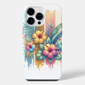 Aquarell-Künstler-Handyhülle mit Blumenmotiv iPhone 14 Pro Max Hülle