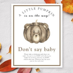Aquarell-Kürbis-Baby-Party - Sag nicht Baby  Poster
