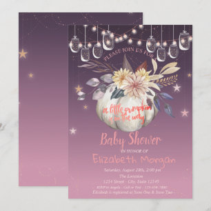 Aquarell-Kürbis, Blumen, Lichter Babyparty Einladung