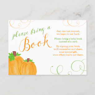 Aquarell-Kürbis-Fall-Babyparty holen ein Buch Begleitkarte