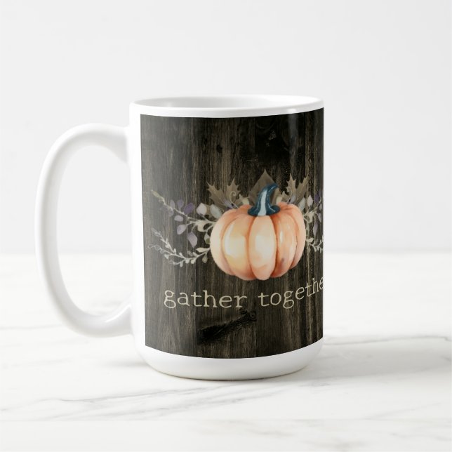 Aquarell-Kürbis Kaffeetasse (Links)