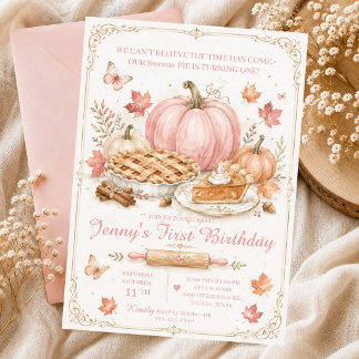 Aquarell-Kürbiskuchen-Sticks Herbst-Cupcakes-Schle Einladung