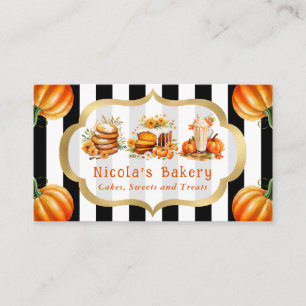 Aquarell-Kürbiskuchen und -Torten-Bäckerei Visitenkarte