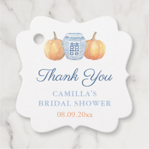 Aquarell-Kürbisse Ginger Jar Herbst-Baby-Party Geschenkanhänger