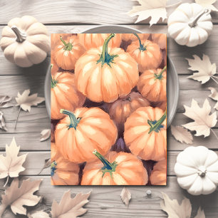 Aquarell-Kürbisse Thanksgiving Halloween Feiertagspostkarte
