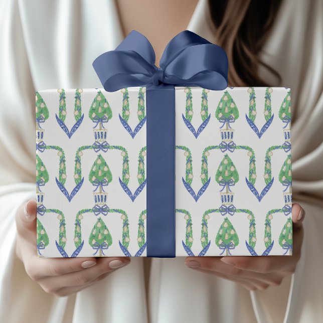 Aquarell-Küsten-Austern-Topiary Geschenkpapier (Von Creator hochgeladen)