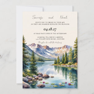 Aquarell Lake Tahoe National Park Hochzeit Einladung