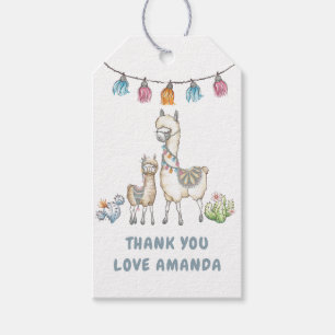 Aquarell-Lama-Themen-Baby-Party Geschenkanhänger