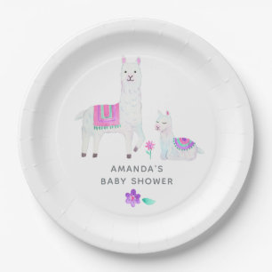 Aquarell-Lama-Themen-Baby-Party Pappteller