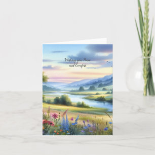 Aquarell-Landschaft-Beileid Dankeskarte