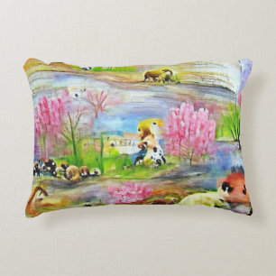 Aquarell-Landschaft Dekokissen