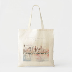 Aquarell-Landschaft-Hochzeit in Seattle, Washingto Tragetasche