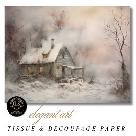 Aquarell-Landschaft im Cottage-Stil Seidenpapier