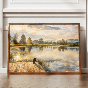 Aquarell-Landschaft Naturszene Home Office Kunstpr Poster