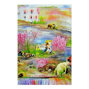 Aquarell-Landschaft Poster