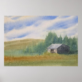 Aquarell-Landschaftsmalerei Poster