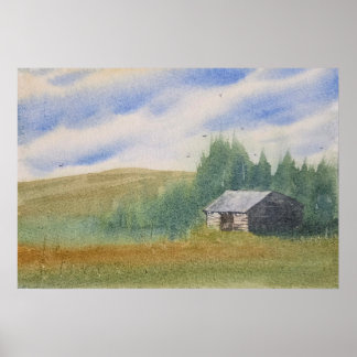 Aquarell-Landschaftsmalerei Poster