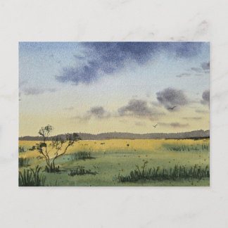 Aquarell-Landschaftsmalerei Postkarte